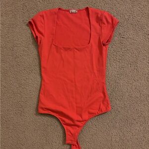 Free People Red Bodysuit